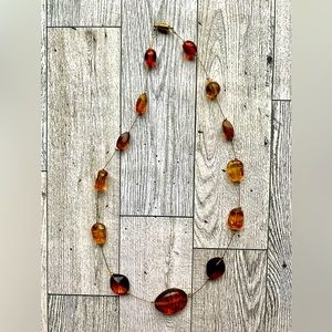 Handmade Amber Glass Beads Necklace
